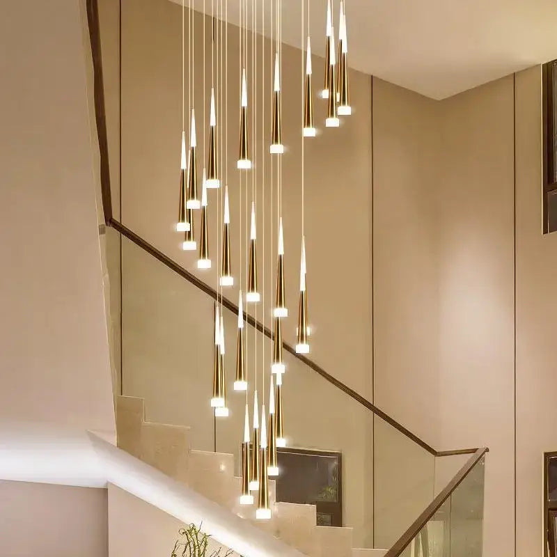 Modern gold elegant led ring chandelier living room pendant light