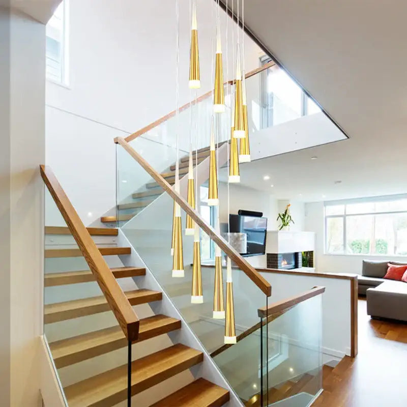 Modern gold elegant led ring chandelier living room pendant light