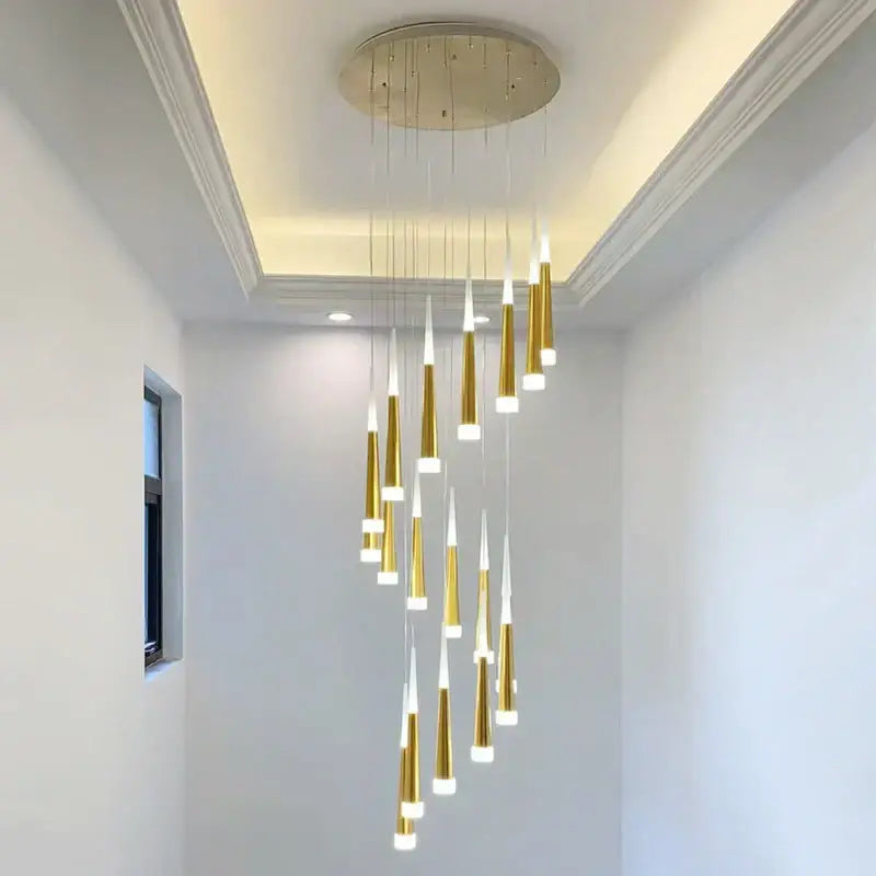 Modern gold elegant led ring chandelier living room pendant light