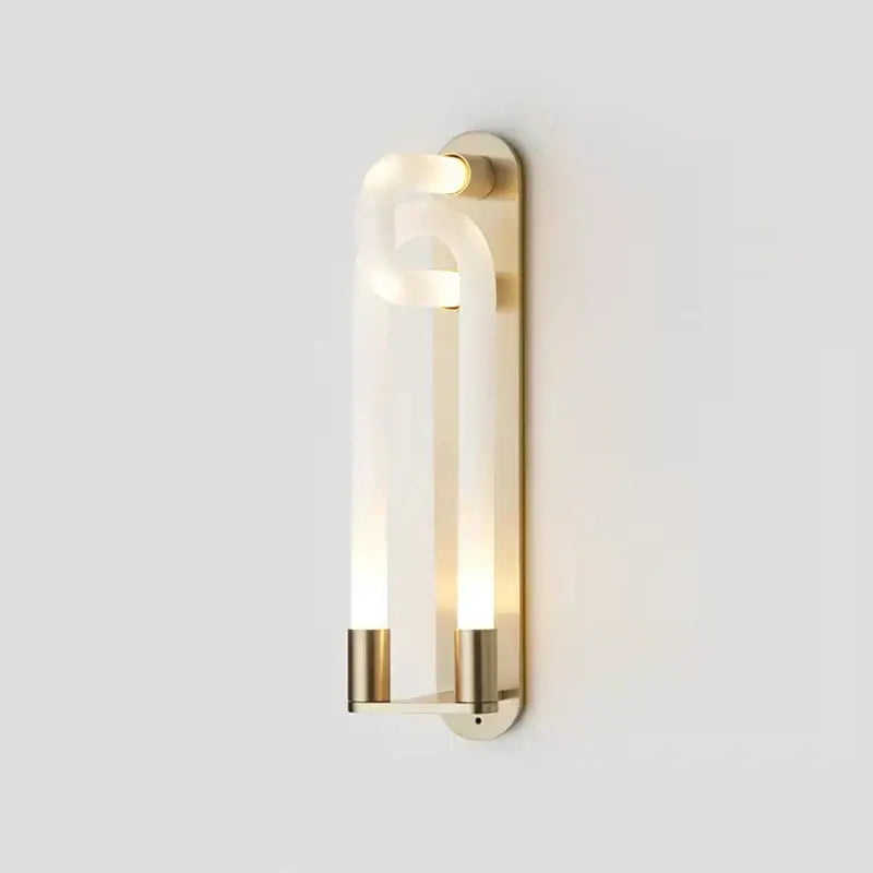 Modern gold elegant wall mounted light bedroom glass sconce