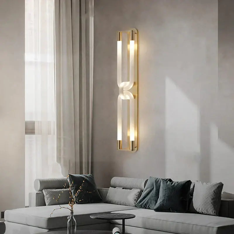 Modern gold elegant wall mounted light bedroom glass sconce