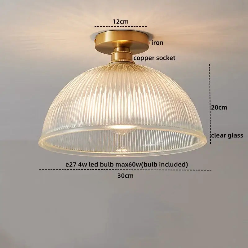 Modern gold etched glass led ceiling lamps living room light