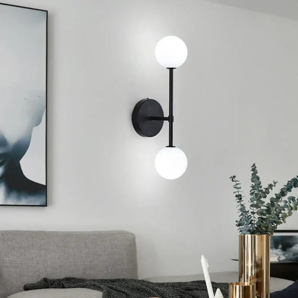 Modern gold frosted glass led wall sconce bedroom lighting