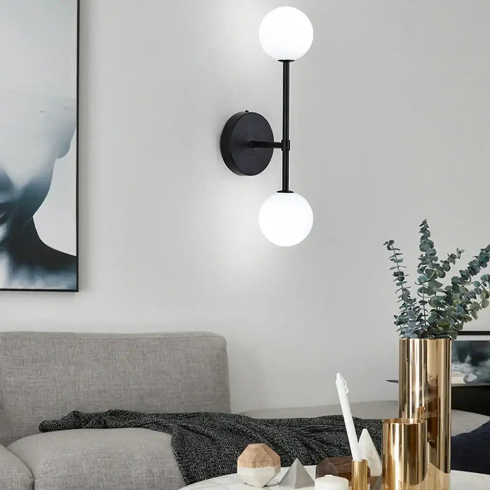Modern gold frosted glass led wall sconce bedroom lighting