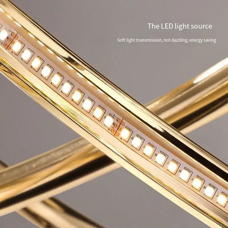 Modern gold geometric led ceiling pendant light dining room