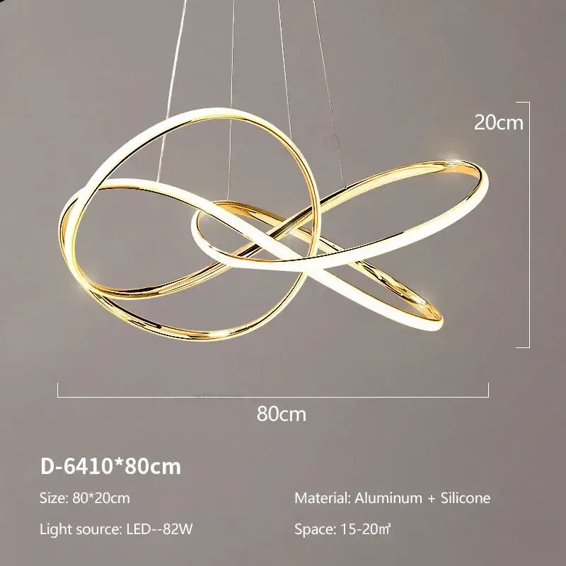 Modern gold geometric led ceiling pendant light dining room