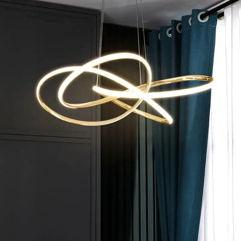Modern gold geometric led ceiling pendant light dining room