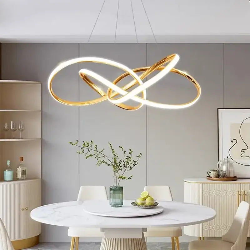 Modern gold geometric led ceiling pendant light dining room