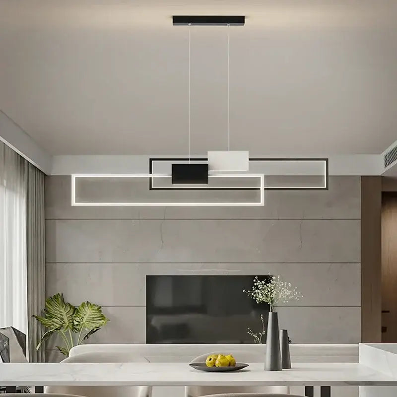 Modern gold geometric led pendant lights for dining room
