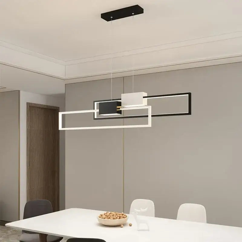 Modern gold geometric led pendant lights for dining room