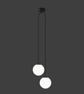 Modern gold glass ball dual head pendant light bedroom