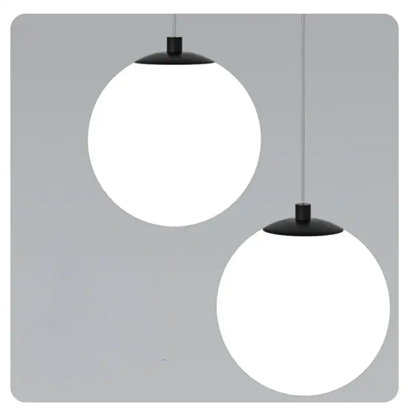 Modern gold glass ball dual head pendant light bedroom