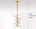 Modern gold glass ball iron chandelier living room light