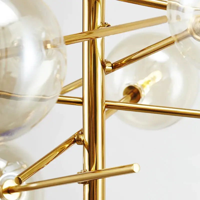Modern gold glass ball iron chandelier living room light