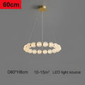 Modern gold glass ball led ceiling chandelier living room light