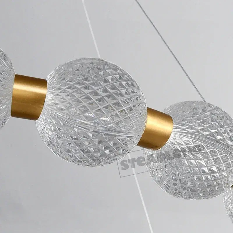 Modern gold glass ball led ceiling chandelier living room light