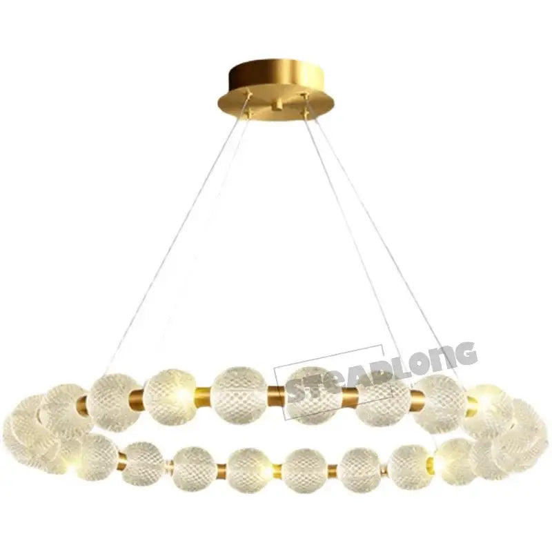 Modern gold glass ball led ceiling chandelier living room light