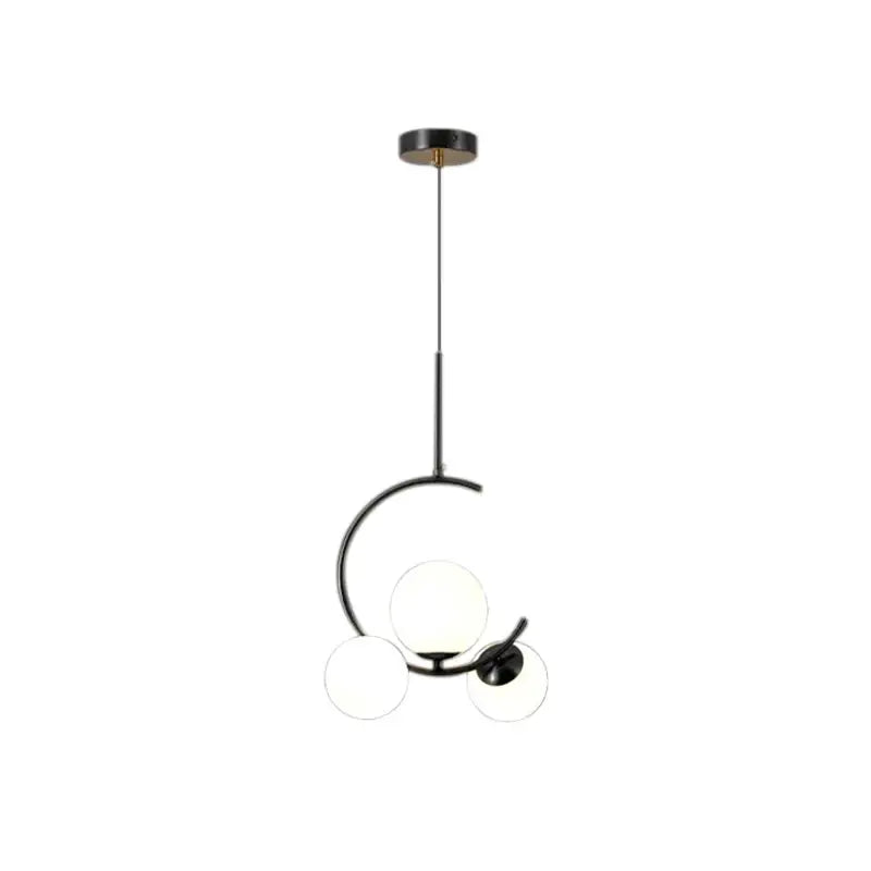 Modern gold glass ball led chandelier dining room pendant light