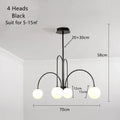 Modern gold glass ball led chandelier for dining room