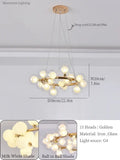 Modern gold glass ball led chandelier for dining room