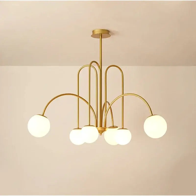 Modern gold glass ball led chandelier for dining room