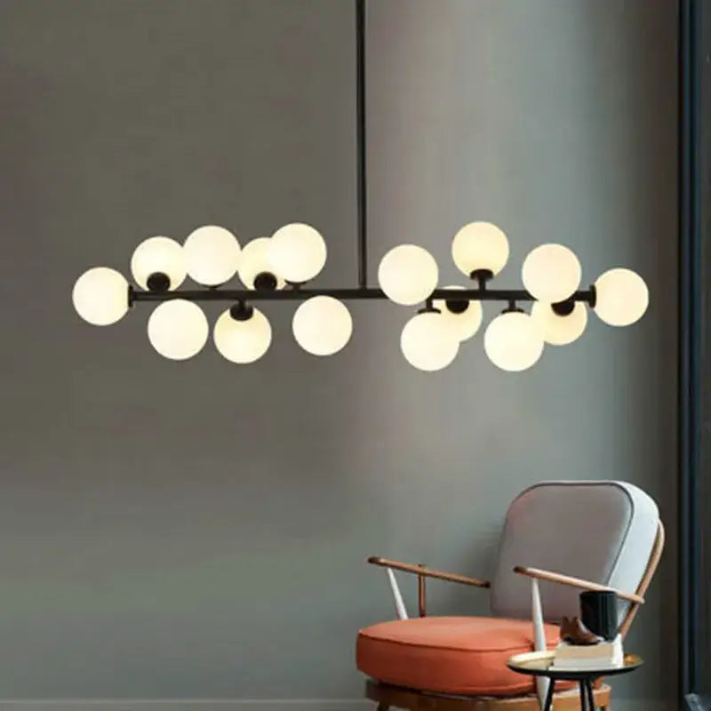 Modern gold glass ball led chandelier for kitchen and dining room