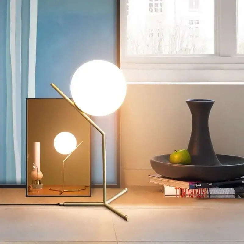 Modern gold glass ball led chandelier light bedroom floor lamp