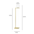 Modern gold glass ball led chandelier light bedroom floor lamp