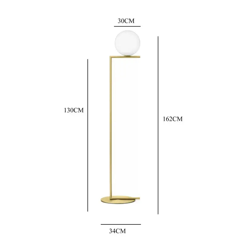 Modern gold glass ball led chandelier light bedroom floor lamp