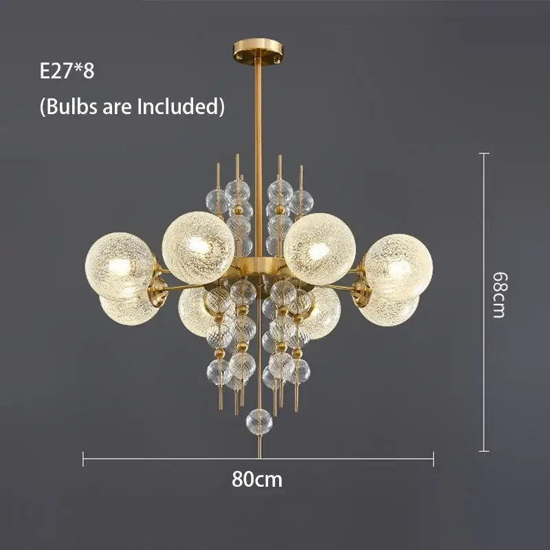 Modern gold glass ball pendant chandelier – kitchen island light