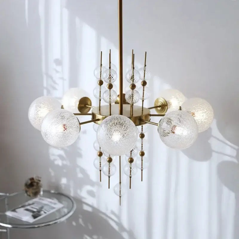 Modern gold glass ball pendant chandelier – kitchen island light