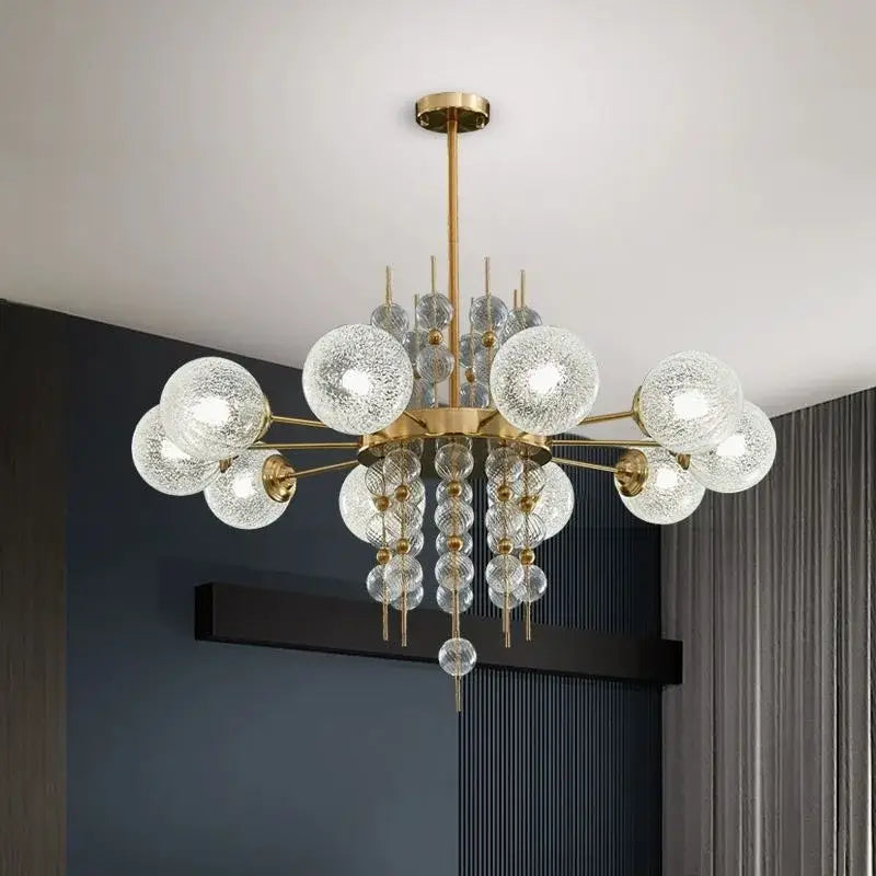 Modern gold glass ball pendant chandelier – kitchen island light