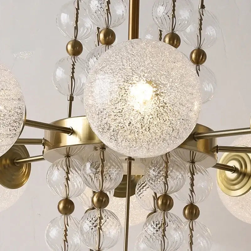 Modern gold glass ball pendant chandelier – kitchen island light