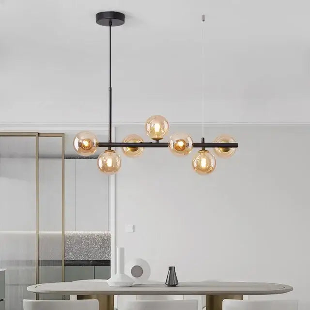 Modern gold glass ball pendant light dining room chandelier