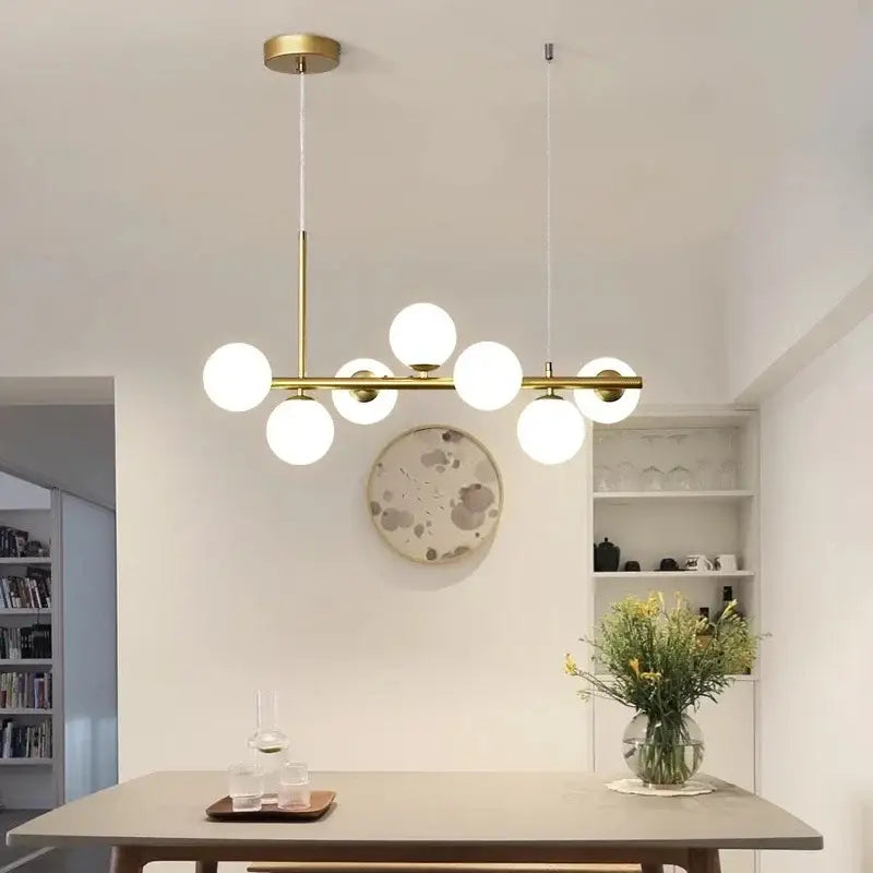 Modern gold glass ball pendant light dining room chandelier