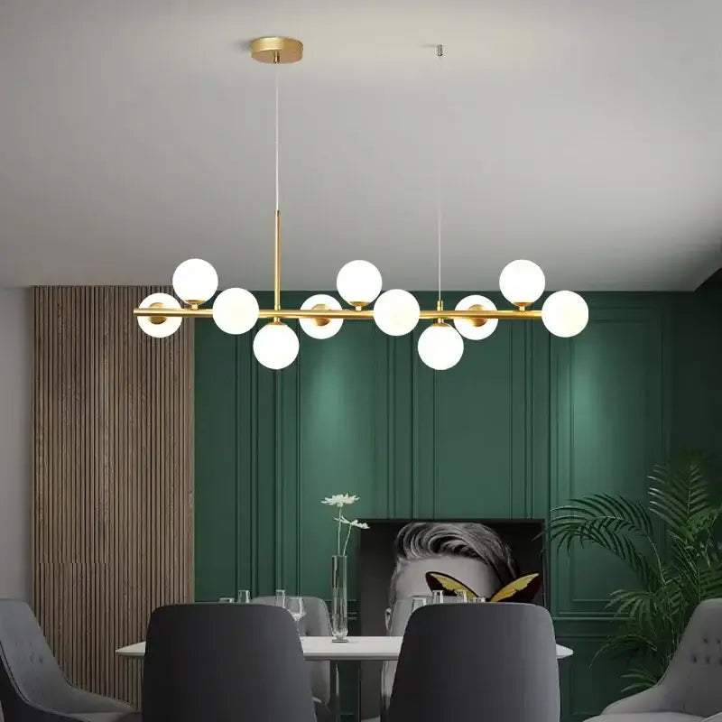 Modern gold glass ball pendant light dining room chandelier