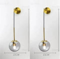 Modern gold glass ball wall lamp bedroom sconce