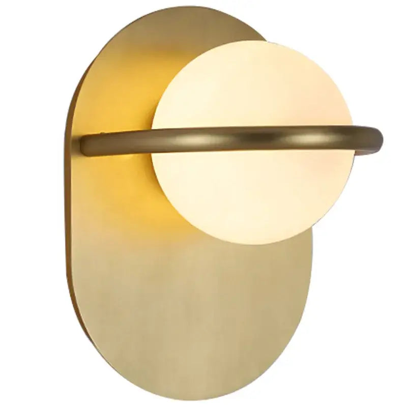 Modern gold glass ball wall light bedroom sconce