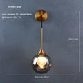 Modern gold glass ball wall sconce bedroom light fixture