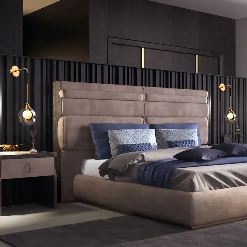 Modern gold glass ball wall sconce bedroom teardrop lamp