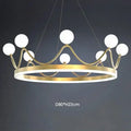 Modern gold glass crown chandelier – bedroom pendant light