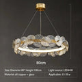 Modern gold glass flower led chandelier for living room
