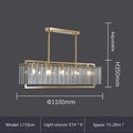 Modern gold glass restaurant chandelier for dining room luxury light