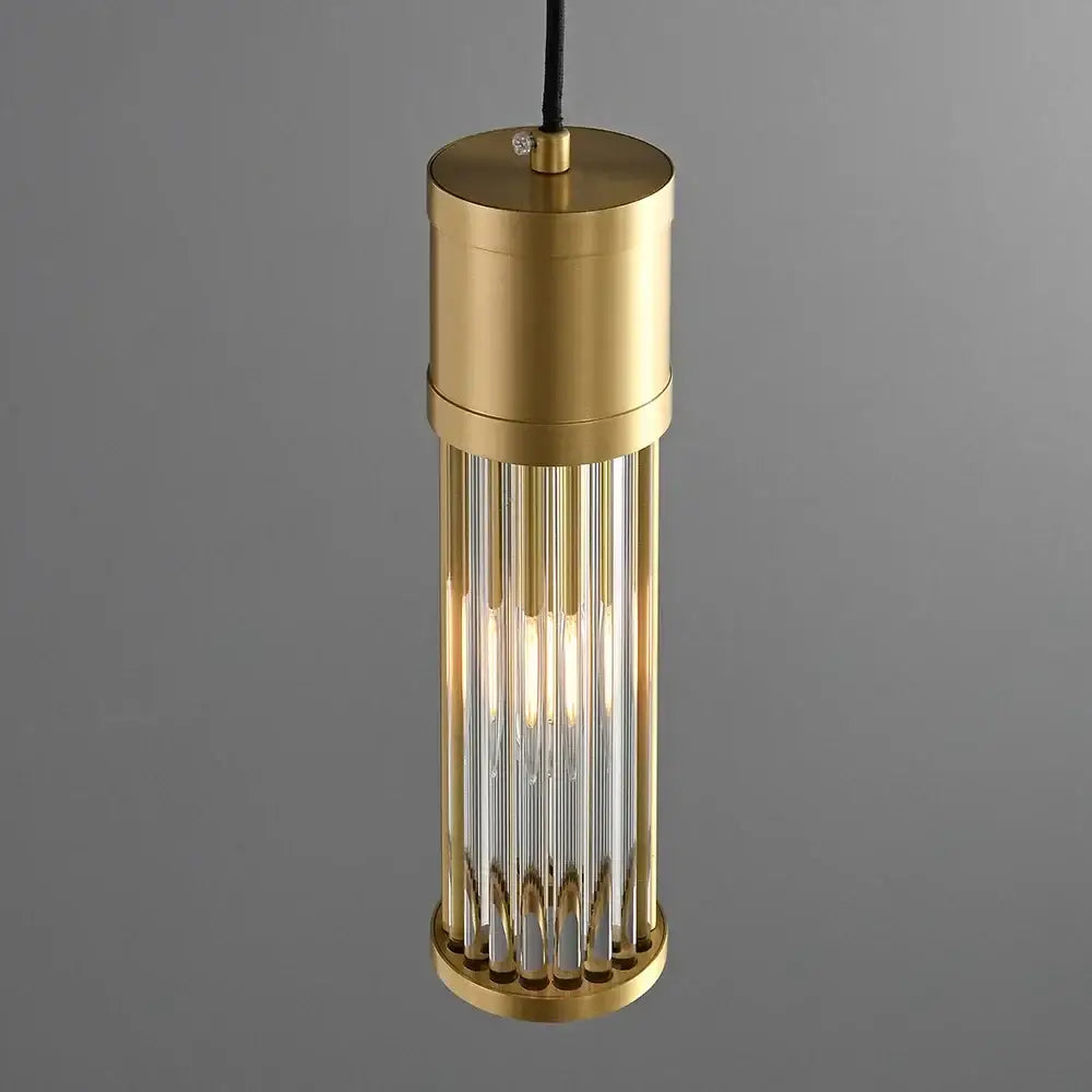 Modern gold glass shade pendant lights kitchen island cylindrical rods