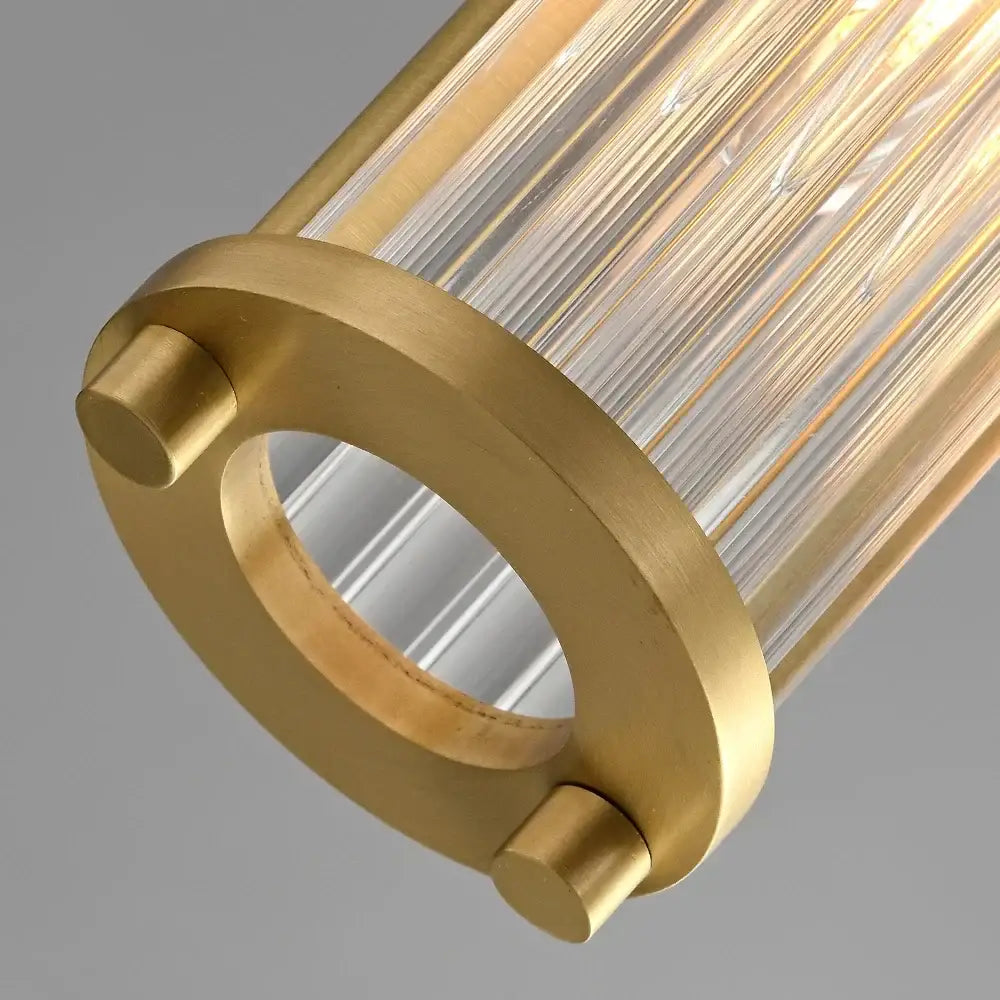Modern gold glass shade pendant lights kitchen island cylindrical rods