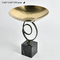 Modern gold hammered fruit bowl tray gold & black dining room