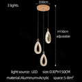 Modern gold heart led chandelier dining room crystal pendant light
