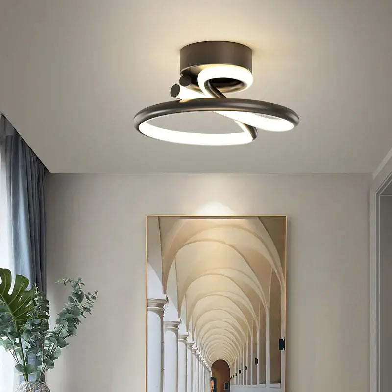 Modern gold heart line led chandelier bedroom ceiling light