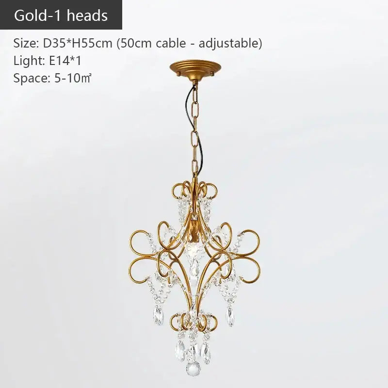 Modern gold iron crystal chandelier dining room luxury lighting