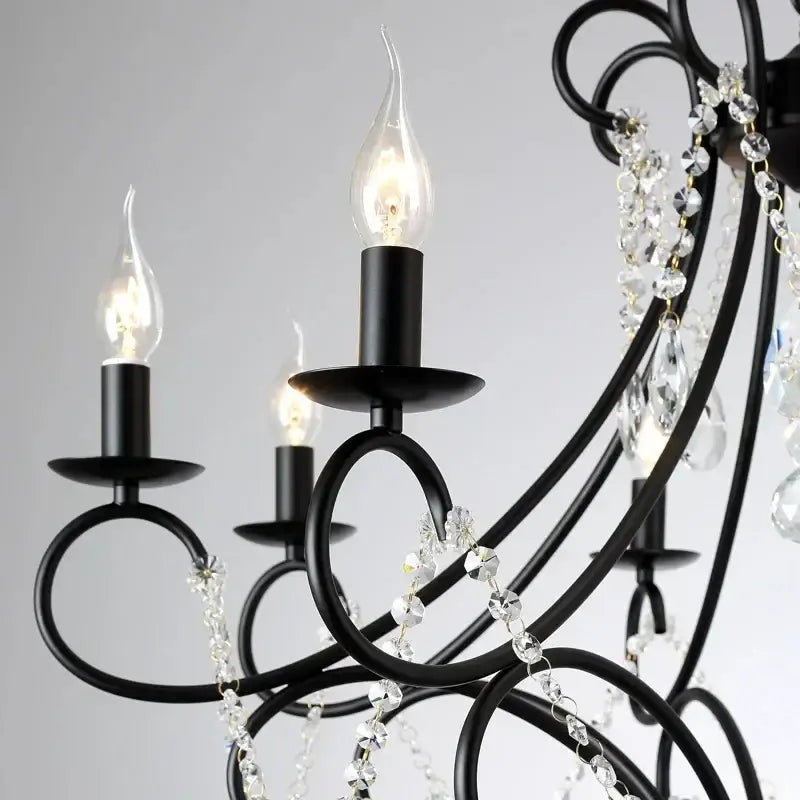 Modern gold iron crystal chandelier dining room luxury lighting
